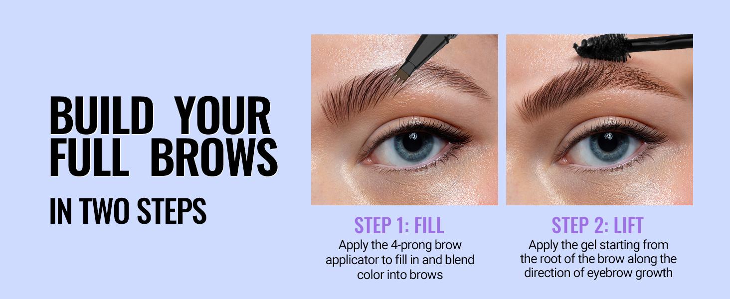 iMethod Eyebrow Pen and Eyebrow Gel - Brow Pen  2-in-1 Eyebrow Pencils for Woman with Micro-Fork Tip and Brow Gel Clear, Fuller Eyebrows, Stay All Day Makeup Cosmetic