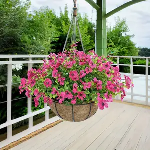 1 set of realistic anti-ultraviolet artificial hanging basket, false daisies, suitable for porch and garden decoration
