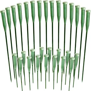 60pcs Floral Stem Tubes with Caps, 30pcs Large + 30pcs Small Green Stem Tubes, Suitable for Single Stems, Craft Supplies, DIY Crafts and Flower Arranging