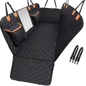 Dog Car Seat Cover Oxford Material Scratch-Resistant Waterproof Backseat Protector with Mesh Window Dog Bed Universal Size Fits Cars Suvs Trucks Waterproof Seat Protectors
