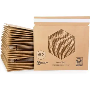 IDL Packaging Large 9.875" x 9.5" Paper Bubble Mailers #2, Pack of 30 - Alternative to Plastic Padded Envelopes - Patented Honeycomb Paper Filler - Great for Shipping Documents, CDs, Fragiles