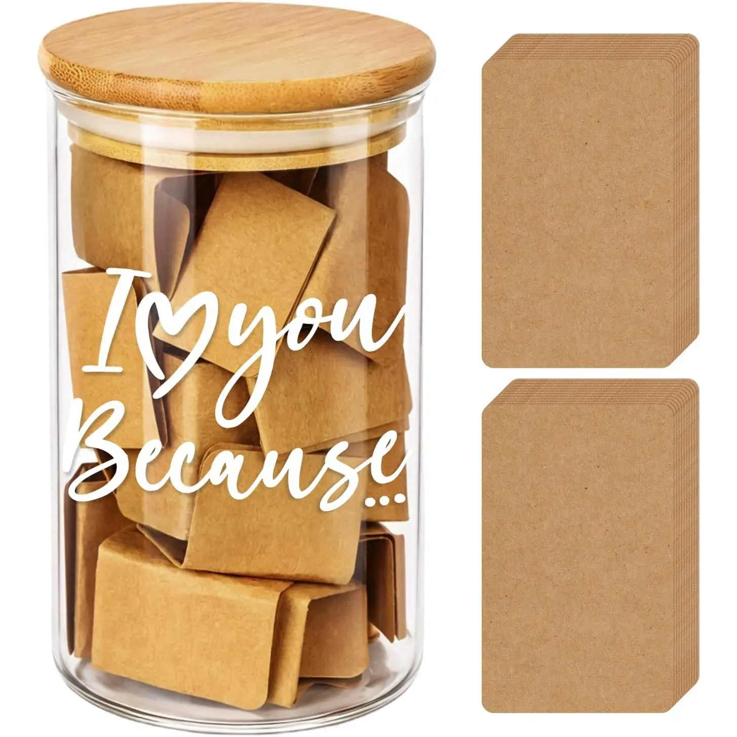 Reasons Why I Love You Jar 100 Love Notes for Him Her Memory Jar with Note Cards Cute Bf Gift Ideas Things for Date Night, Valentines Day, Birthday Message in A Bottle Kit Stuff for Bf Gf Boyfriend