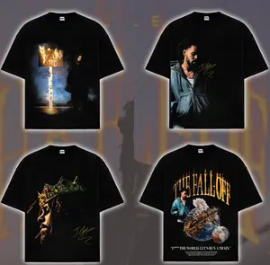 J. Cole The Fall-Off World Tour The Fall Off Collection One Side Men's Oversized Cotton T-Shirt, The Dreamers T-Shirt , Vintage Music Merch T-Shirt, Retro 90s Rap Style, New Album Gift For Fans