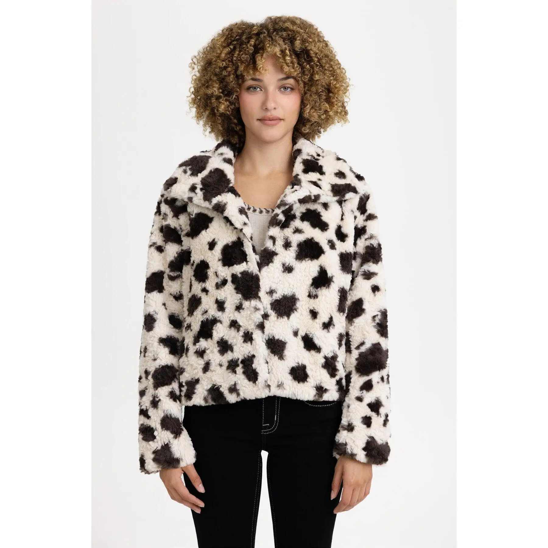 MAY26 CLOSEOUT - Soprano Cow Print Jacket