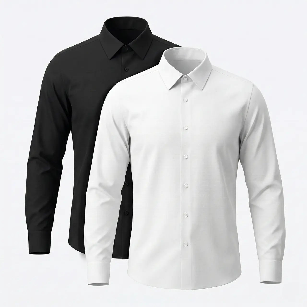 Men's Casual Fitted Thin Woven Fabric Plain Long Sleeve Shirt, Perfect for All Seasons, Ideal for Commuting & Home Wear, Tops, Casual Apparel