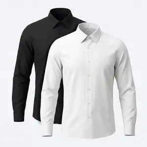 Men's Dress Shirt Soild Color Long Sleeve Formal Shirt Business Casual Button Down Shirts Classic Menswear Plain