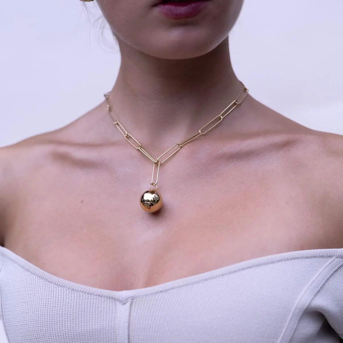 Single Golden Orb Necklace