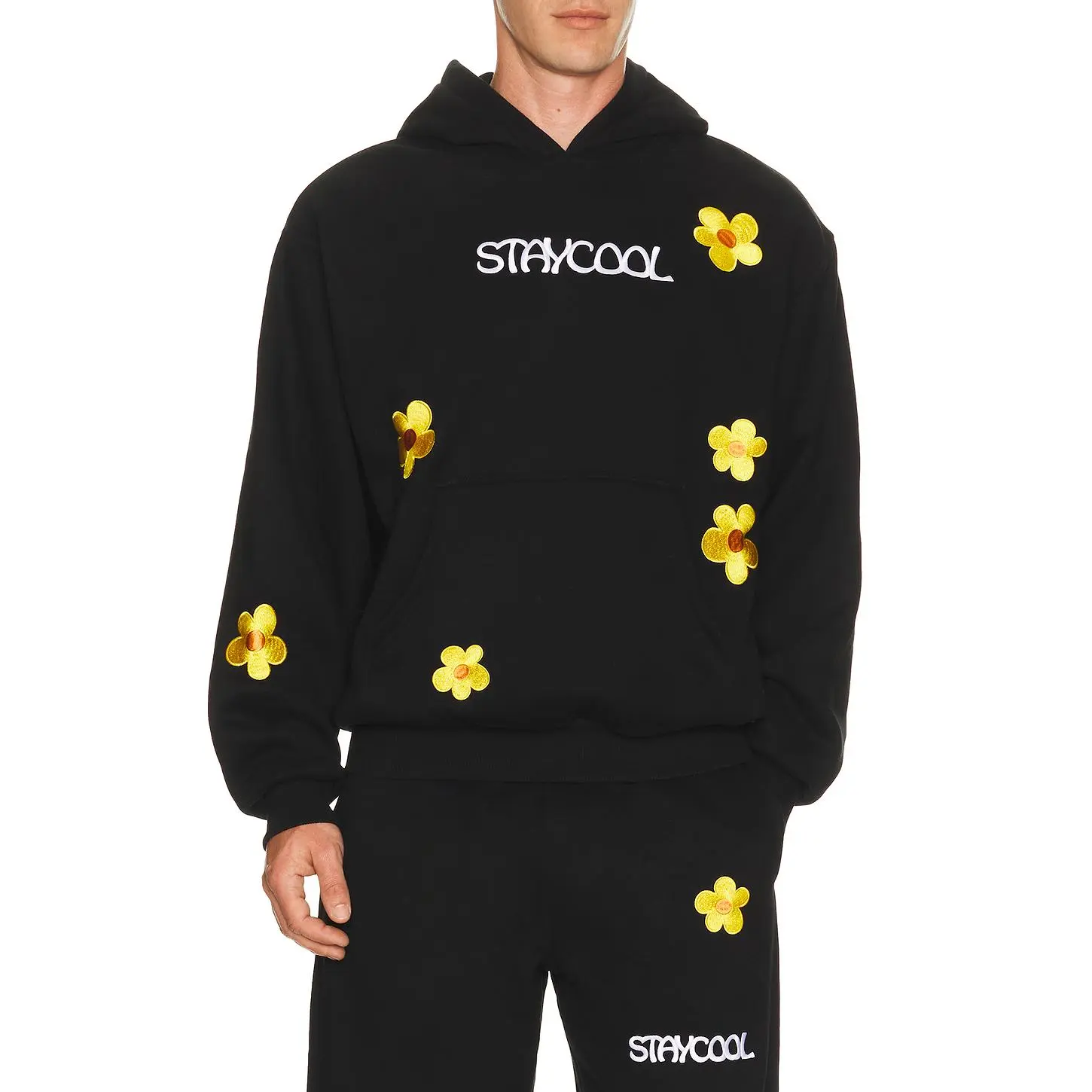 Stay Cool Sunflower Hoodie in Black