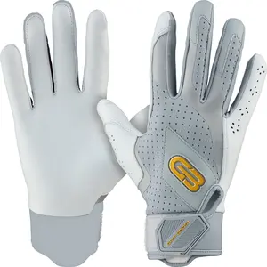 Grip Boost Gray Loaded Baseball Batting Gloves with Boost Plus Leather