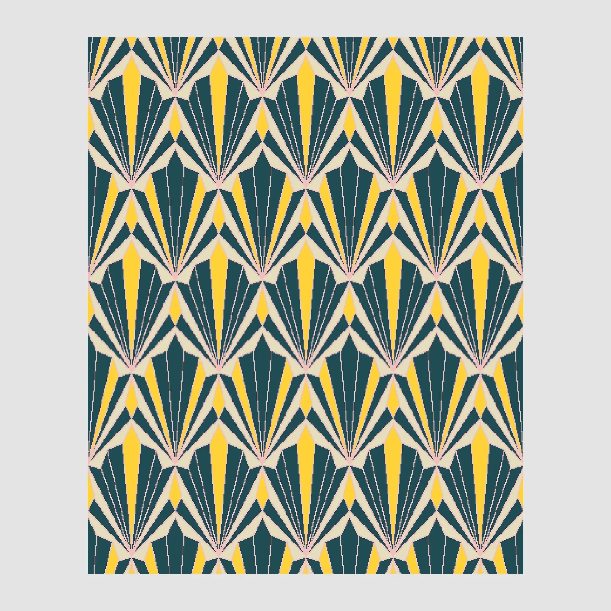 Art Deco Shells Throw Blanket