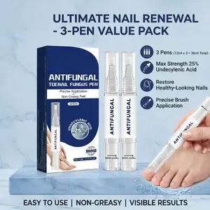 Nail Restore Pen for Toenails & Fingernails | Grooming Beauty Hack | 25% Undecanoate 3 Pack