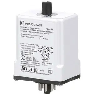 Square D 8 Pin, 10 min Delay, DPDT Time Delay Relay 10 Contact Amp, 110 VDC & 120 VAC 9050JCK16V20