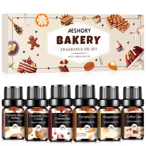 Bakery Fragrance Oils, Premium Essential Oil for Diffuser, Scented Oil Set for Soap&Candle Making-Pumpkin Pie, Coffee Cake, Gingerbread, Cherry Cheesecake Aromatherapy Scented Oils