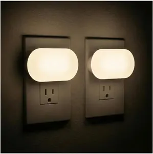 Lights by Night Mini Bright Night Light, Plug-in, Dusk-to-Dawn Sensor, Adjustable & Dimmable LED, Up to 100 Lumens – Ideal for Bedroom, Bathroom, Hallway, Kitchen, Nursery – 2 Pack (83776)