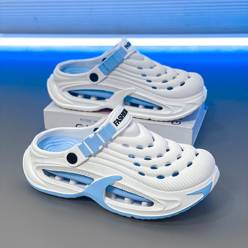 TikTok Made Me Buy It Viral Men's Clogs Streetwear Thick Sole Sandals Non-Slip Breathable Outdoor Beach Shoes Lightweight Comfort Slides Summer Essentials Gift for Him Cyberpunk Design Quick Drying Garden Shoes