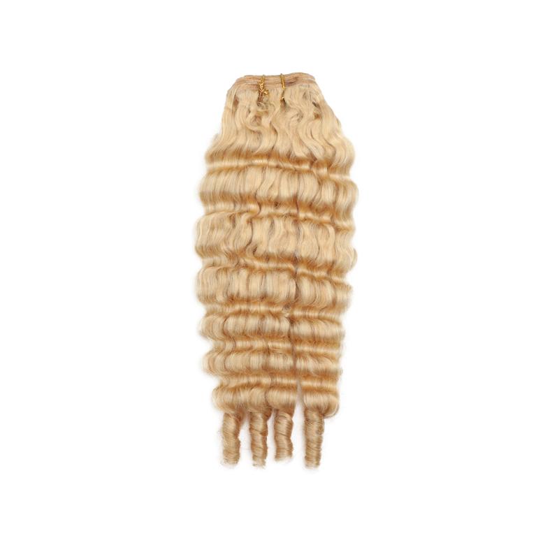 Burmese Curly Bundles Human Hair Water Wave 613 Honey Blonde 20 Inches 3C4A Quick Weave Extensions for Women 100% Unprocessed Virgin Hair Extra Thickness Easy Application