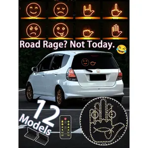 Best Driver Gift 2026 Remote Controlled Super Bright 8 Gesture LED Car Rear Window Sign with Multiple Animation Modes & Wireless Range 25M sign display eco-friendly modern stylish look