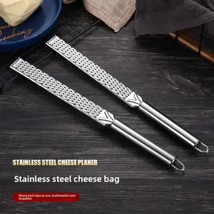 Stainless Steel Handheld Cheese Grater & Lemon Zester - Fine Blade Citrus Zester with Long Easy-Grip Non-Slip Handle, Sharp Rust-Resistant Food-Grade Metal Grater for Cheese,Multi-Purpose Reusable Kitchen Tool  Viral Kitchen Must-Have for Cooking&Baking
