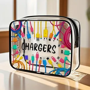 Large Capacity Waterproof PVC Storage Bag, Durable Zipper Pouch for Travel & Gym Use, Lightweight Easy Clean Organizer, Travel Organization Pouch