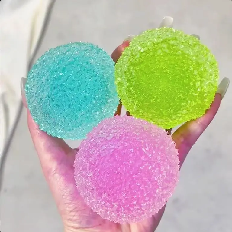 3PC Malt Sugar Texture Squeeze Balls, Stress Relief Squishy Toy Set for Kids & Adults, Summervibes Party & Birthday Gift