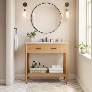Zaire 36" Bathroom Vanity in Natural White