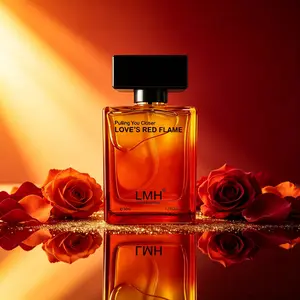 Men's Perfume 50 ml / 1.7 fl oz,  Long-lasting floral and woody notes,  Red gradient bottle,  European-formulated fragrance oil,  Lasts 6–8 hours,  Perfect for daily wear, the office, or dates,  Designed specifically for the nose (jasmine scent)