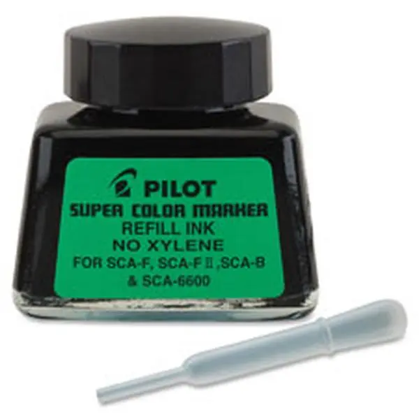 Pilot Super Color Marker Refill Ink - Black, 1oz, Waterproof, Quick-Drying, Low-Odor, Xylene-Free for Office Ink & Toner Cartridge Applications