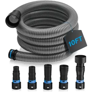 10 Ft Shop Vac Hose Kit with Quick-Connect Adapters, Flexible 1  1/4 ? Vacuum Hose Compatible with  & Shop Vac, Expanded Multi-Brand Power Tool Adapter Set (1 1/4 ? to 2  1/4 ?)