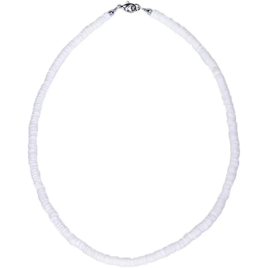 Heishi Necklace - Smooth Puka Shell Design with Elegant Finish