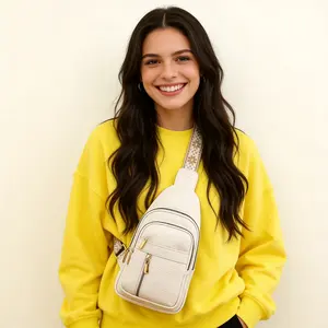 Retro Unisex Chest Bag — Stylish Zippered Crossbody Sling — Mother's Day Gift — Multi-Pocket Design — Crafted from Durable PU Leather — The Perfect Match for Everyday Casual and Athletic Wear