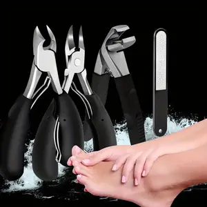 Thick Nail & Toe Nail Clipper, 1/4 Piece Wide Mouth Oversized Toe Nail Clipper, Professional Sharp Curved Nail Clipper with Long Non-slip Handle, Nail Clippers