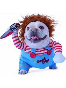 Pet Deadly Doll Dog Costumes, Funny Pets Cosplay Costume Halloween Dog Clothes Party Costume for Small Medium Large Dogs(Small) Costume Use
