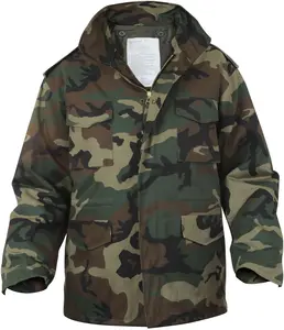 Woodland Camouflage M-65 Field Jacket Army Camo M65 Coat with Liner