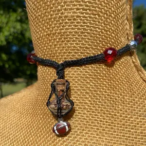 OSU Football Lucky Tiny Buckeyes Choker Necklace / Rear View Mirror Hanger