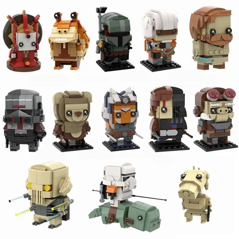 LEQUMOC Space Wars Figures Vader-Anakined Queen Jar Binksed General-Grievous Building Blocks  Toys for Gifts