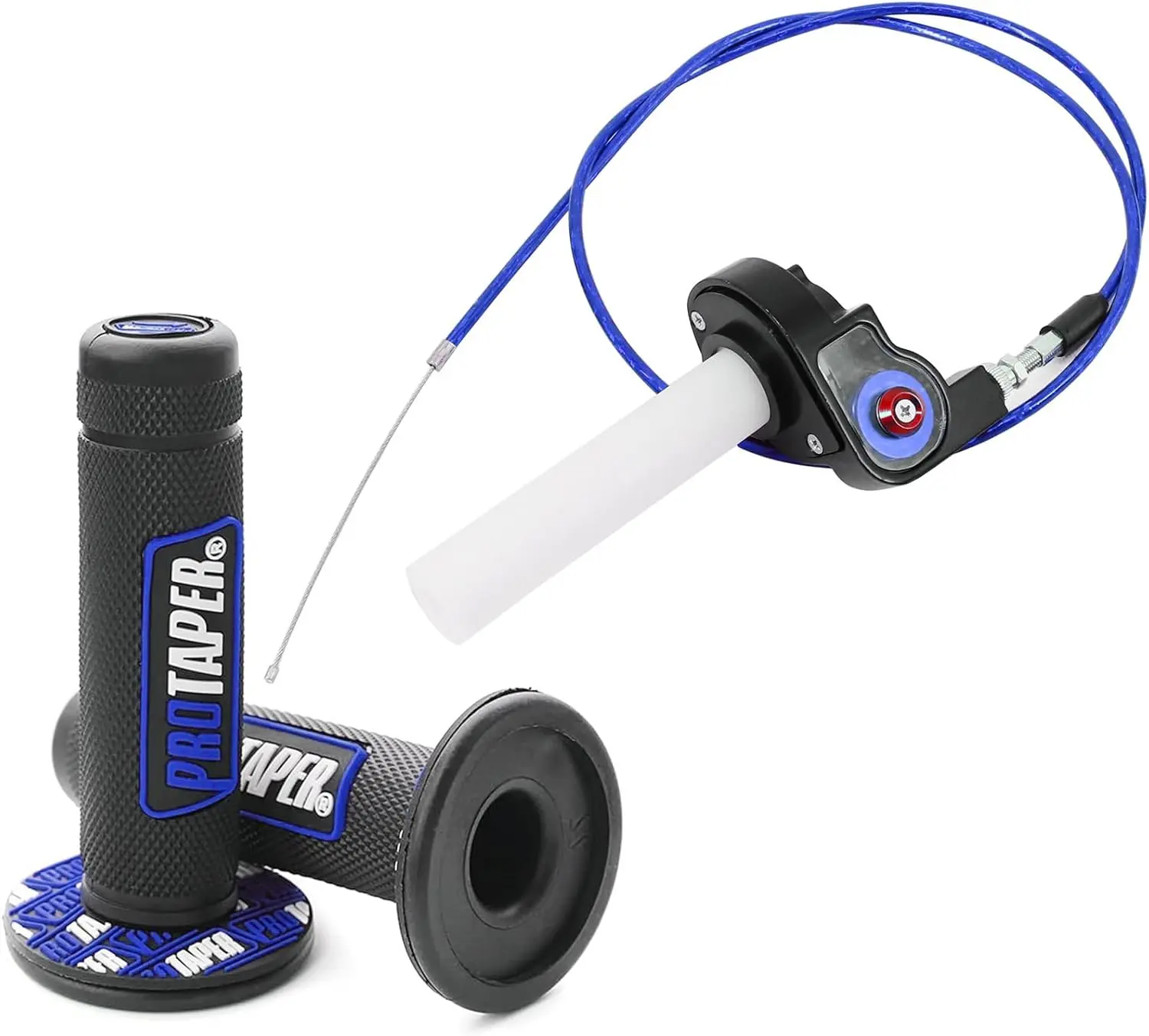Universal 7/8" (22mm) Twist Throttle with Cable & Handlebars Grips for 110-250 cc Dirt Bikes, Fits Handlebars for Motorcycling