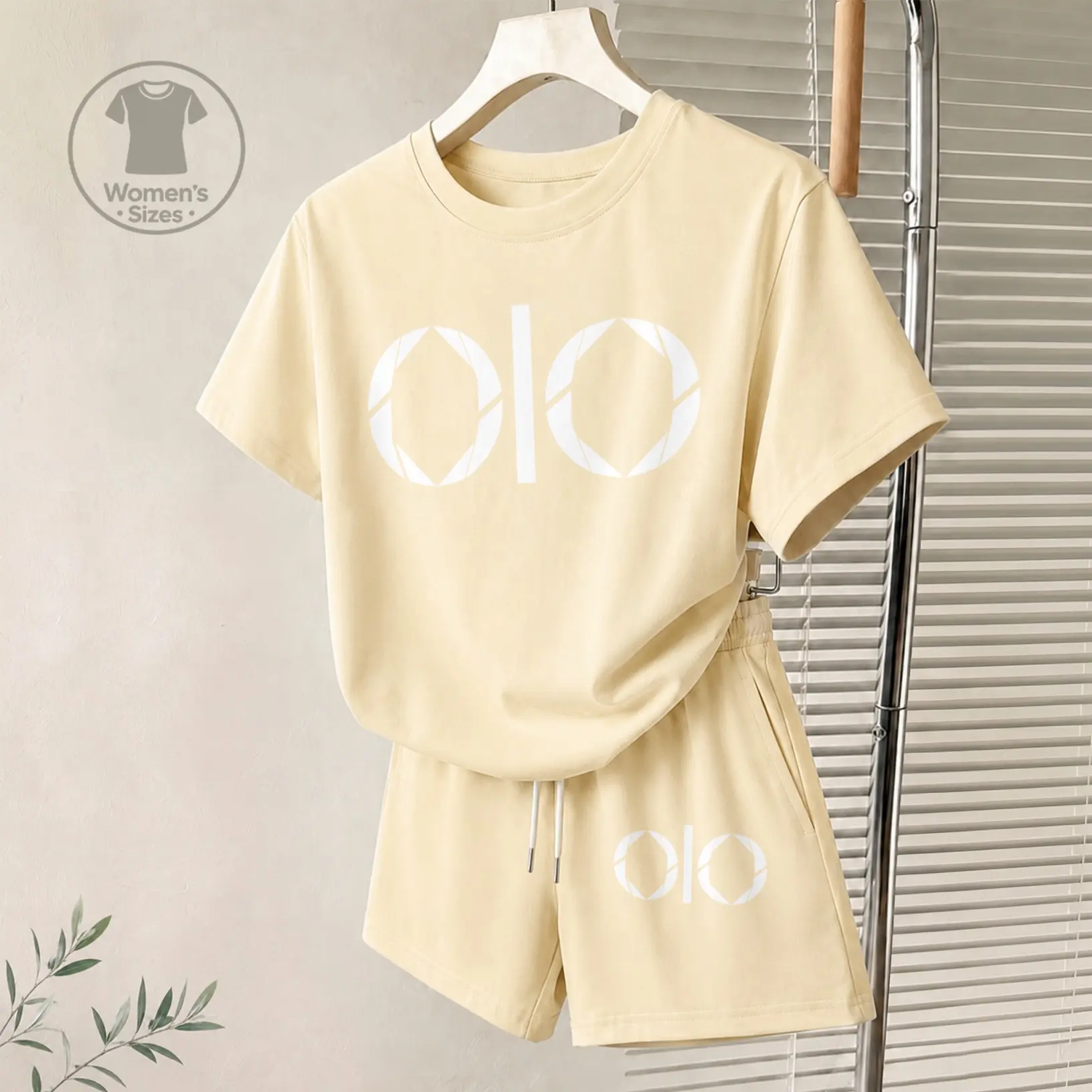 Women’s Casual Letter Print 2 Piece Shorts Set, Short Sleeve Crew Neck T Shirt and Drawstring Shorts Matching Outfit, Soft Lightweight Lounge Set, Summer Everyday Activewear for Travel, Workout and Daily Wear