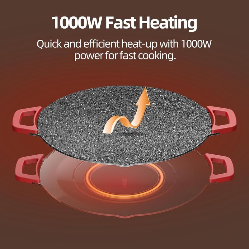 Indoor Grills Electric Smokeless – Nonstick Electric Griddle for Indoor Use, Compact & Versatile Cooking for Steaks, Pancakes, and BBQ