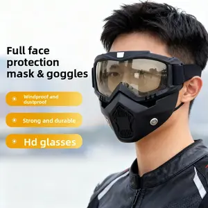 Portable comprehensive protective face mask, integrated anti fog goggles, dust-proof and sandstorm outdoor sports cycling breathable face mask, Outdoor Dustproof Mask, Windproof Face Mask