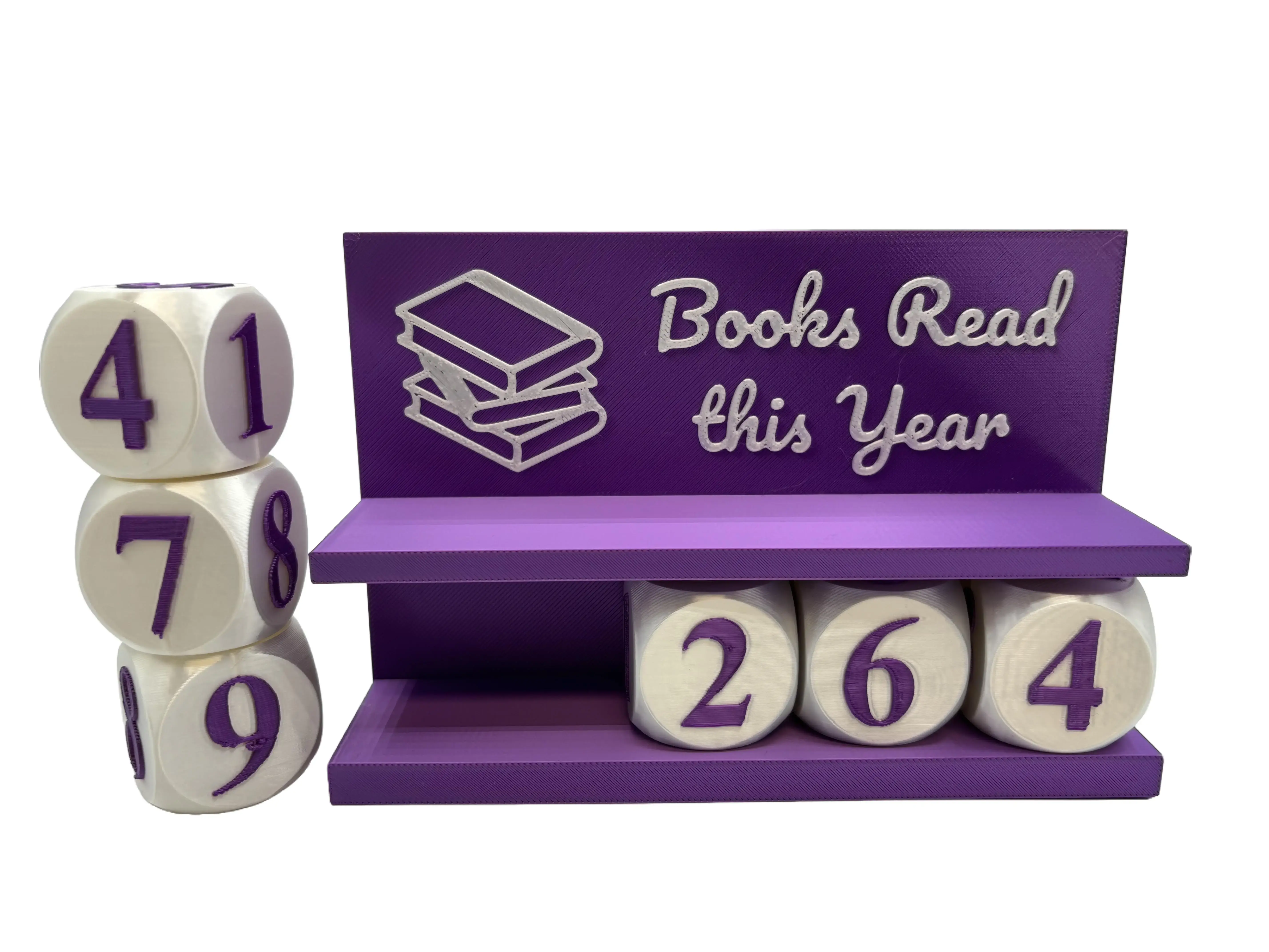 3D Printed Books Read This Year Tracker Labels - Adjustable Up to 999 Books, Multiple Colors, Bookshelf Compatible Office Stationery