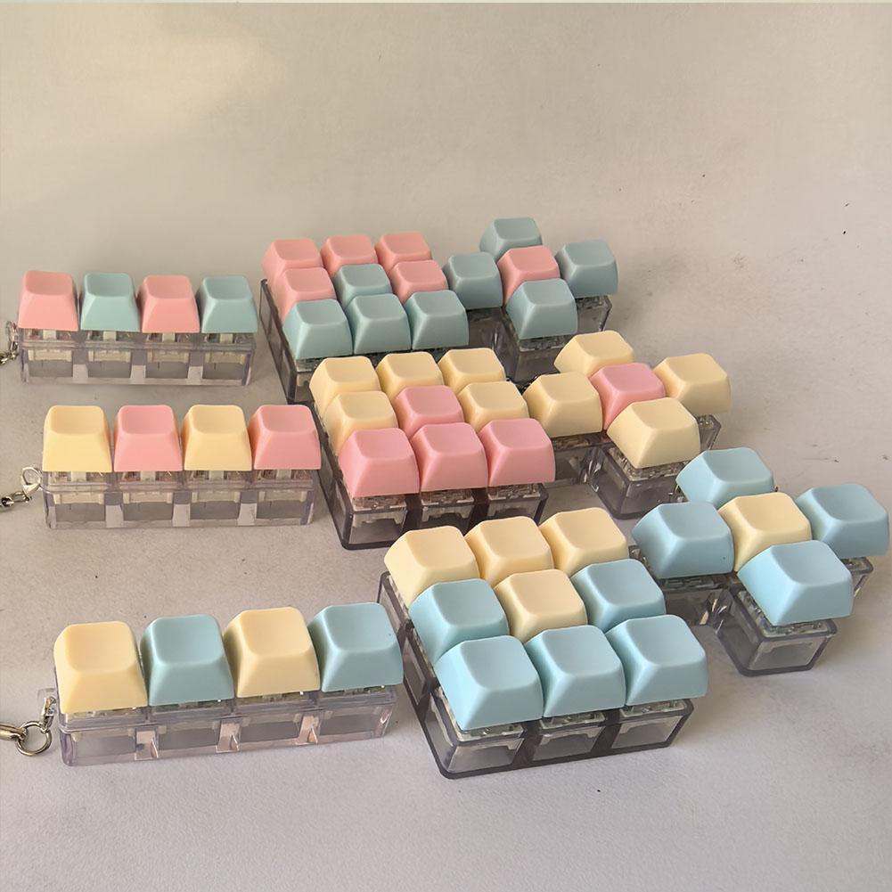 Fidget Decompression 1/4/5/9 Keyboard Key Toy Anti Stress Finger Keyboard Games For Adults Antistress Toys Boys Girls Keychain