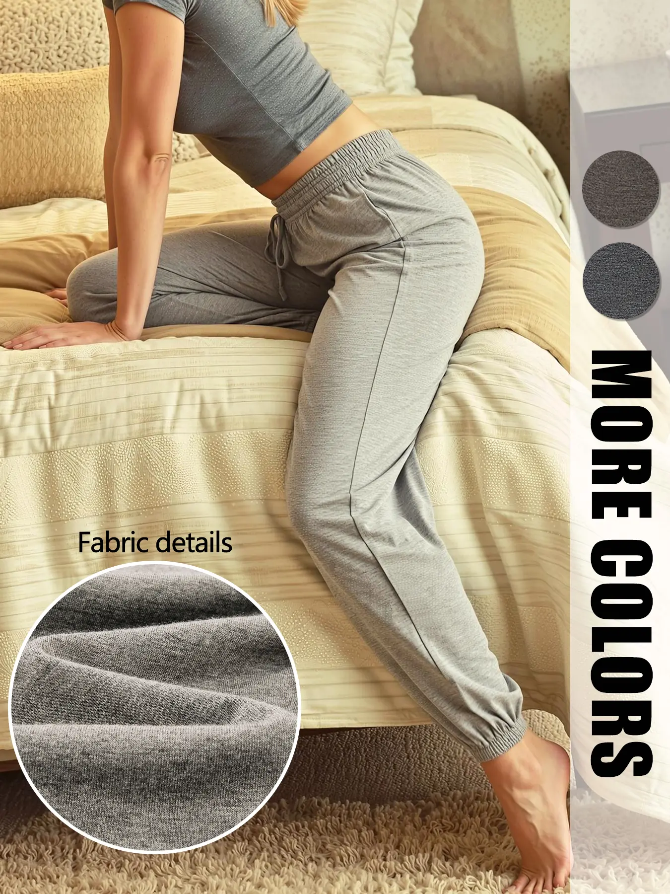 Women's Casual Jogger Pants, Workout Casual Baggy, Outdoor Sports Running Dance Pants, Adjustable Drawstring Design, Comfortable Loose Fit, All Seasons Wear