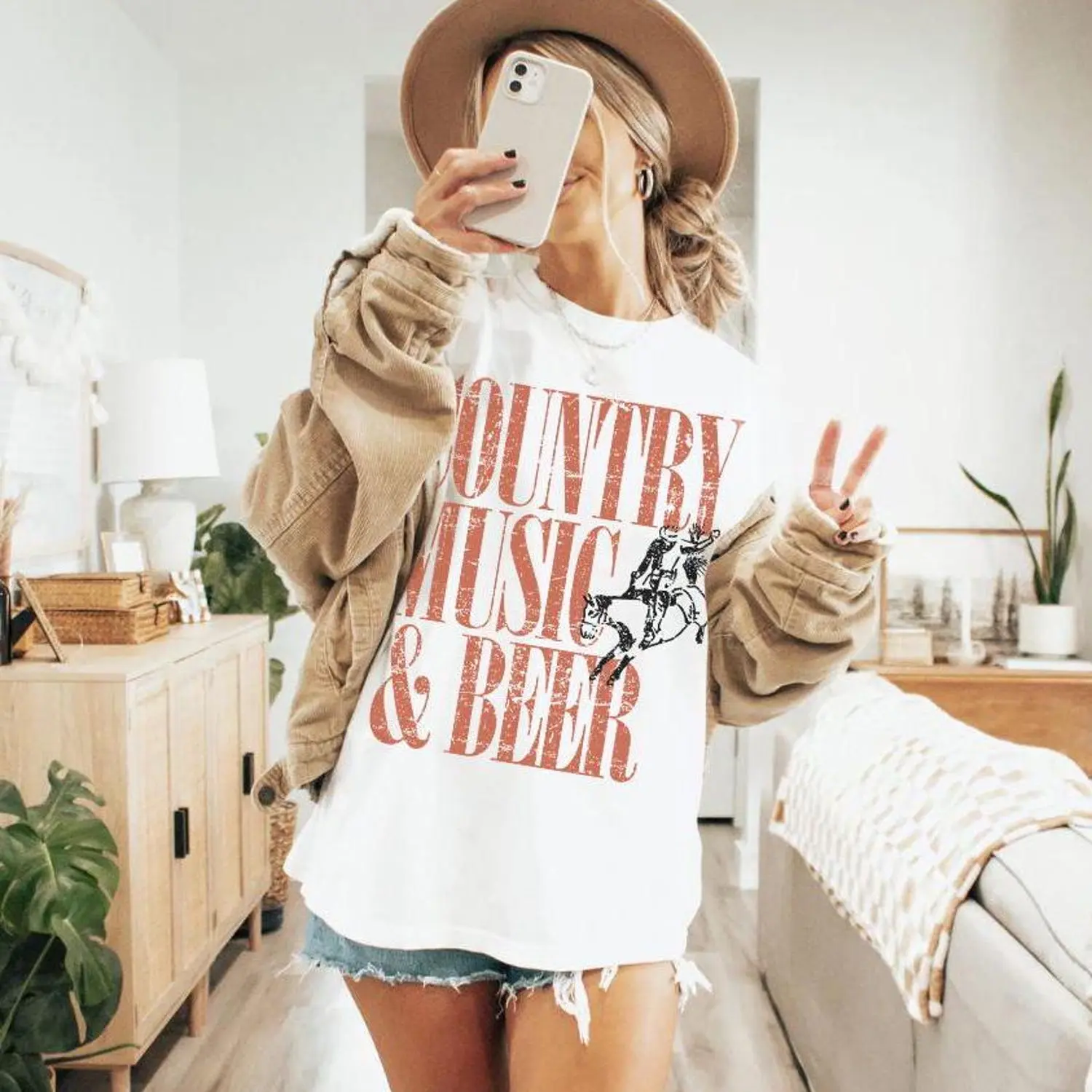Country Music & Beer T-Shirt, Music Lover Tee, Western Shirt, Cowgirl Tee, Graphic Tee, Unisex Concert Shirt, Country Music Festival Merch W8I5L