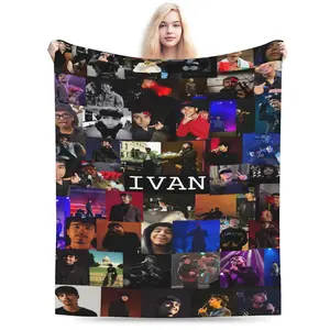 Ivan Cornejo Style 2 Modern Digital Print Flannel Blanket - Ultra-Soft All-Season Throw with Vibrant Collage Design for Bed, Sofa, Car & Office - Durable Cozy Home Decor 692