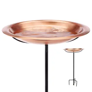 Good Directions 18" Copper Bird Bath with Garden Pole “ Matte Finish