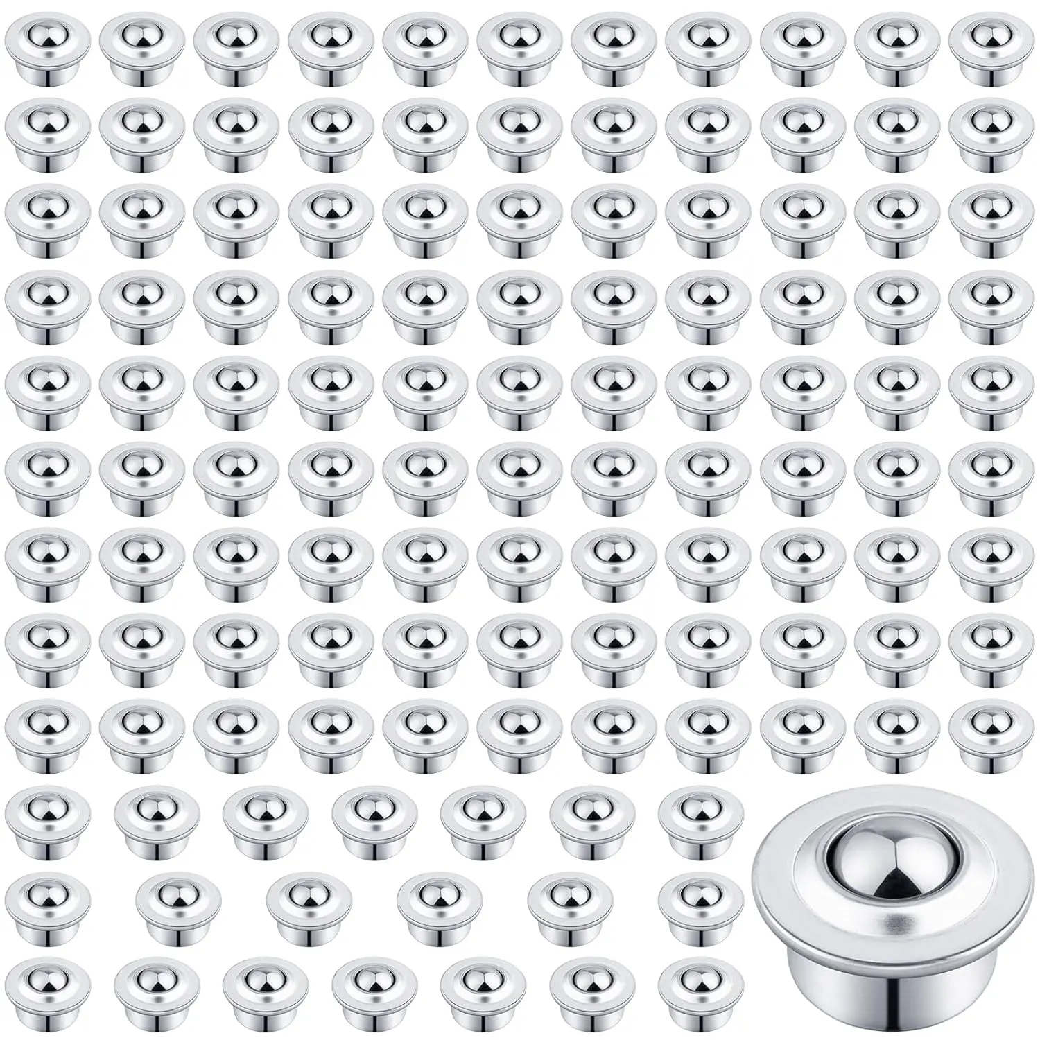 120 Pcs CY-15H Carbon Steel Roller Transfer Bearing Set, 5/8" 3.2 x 2.1 cm Rollers with 360-Degree Capability, 44lbs Load Capacity for Conveyor, Transmission, Home Appliances