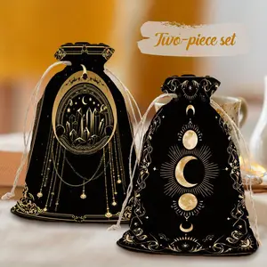 2pcs Tarot Card Party Drawstring Gift Bags Tarot Card Protection Drawstring Bags Dice Storage Bags Card & Jewelry Bags Gift Bags