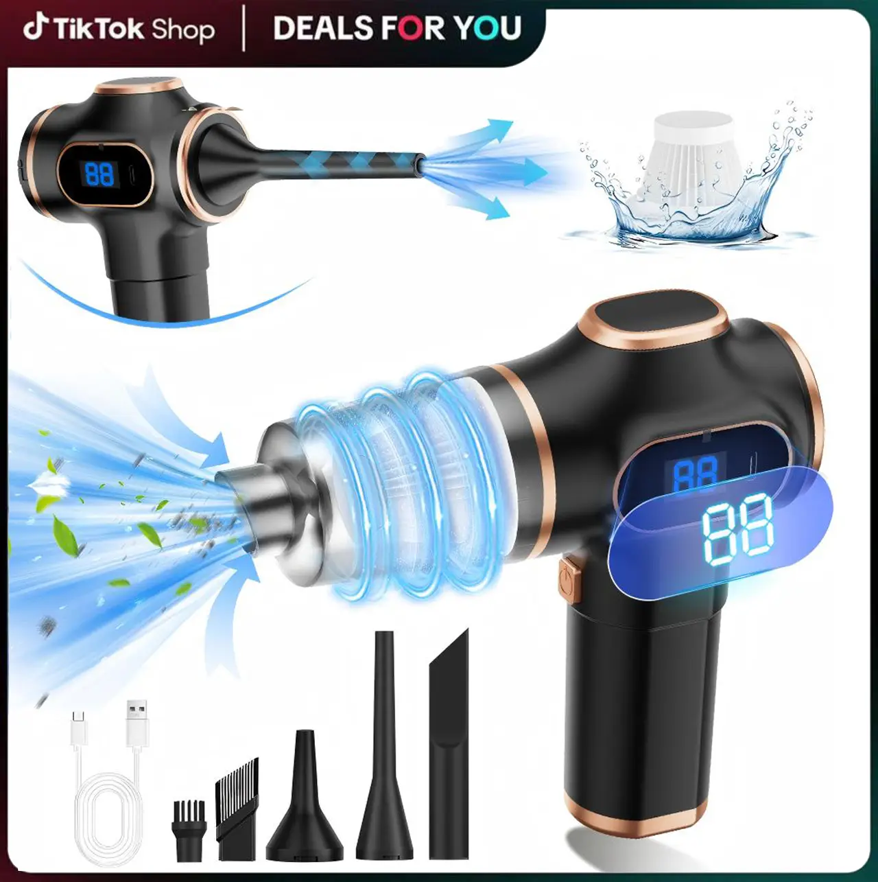 LIMITED TIME // FEW LEFT! Handheld Cordless Car Vacuum Cleaner, 4500PA Powerful, 6-in-1 Portable Vacuum Cleaner with Smart Display, Suitable for Car,