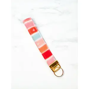 Striped Snowflake Key Fob