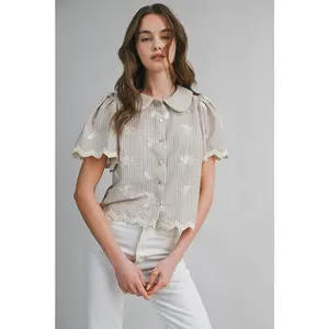 Rowan Embroidered Stripe Blouse